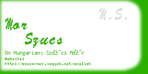 mor szucs business card